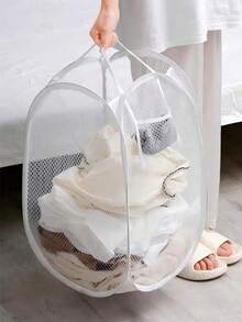 可折叠网状洗衣篮，透气脏衣收纳盒，玩具及杂物收纳篮，洗衣篮，浴室收纳篮，篮子，收纳篮，可折叠洗衣篮 - 彩色 - 查看 10