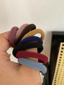 100-200条/套 黑色纯色弹力发圈，适合日常使用，简约加厚设计，可用于扎马尾辫，风格简约优雅，高弹无缝发饰，适合女性，秋季，旅行，美发工具，女士配饰，发饰，秋季，头发，发饰，女士发饰 - 彩色 - 查看 6