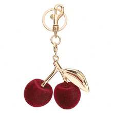 2pcs High-Quality Cherry Pattern Keychain Handbag Charm Wallet Backpack Car Decor Gift For Birthday Valentine's Day Graduation Season Backpack Decor Keychain For Bag - Multicolor - View 6