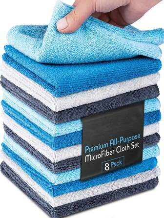 20pcs/Set Microfiber Household Cleaning Cloth Multicolor Soft Quick Drying Absorbent Sponge Set - Random Color Suitable For Kitchen Cleaning, Bathroom Cleaning, General Housekeeping Cleaning Set, Hotel Cleaning Cloth, School Dormitory Cleaning. Furniture Supplier