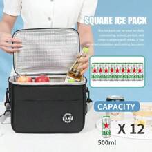 Bolsa térmica aislada de gran capacidad para el almuerzo, bolsa portátil para el almuerzo, bolsa para picnic al aire libre, bolsa para el almuerzo estudiantil con forro de papel de aluminio