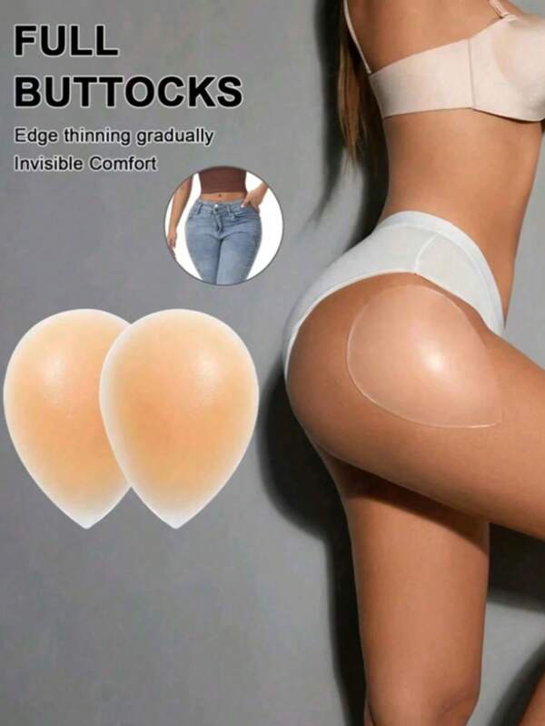 2pcs/Set Women's Sexy Invisible Design Reusable Buttocks Silicone Pads, Used To Physically Enhance The Buttocks On Both Sides And Shape The Body, Support The Hips And Buttocks Patches That Show Enlargement, Suitable For Ladies Of Various Body Types