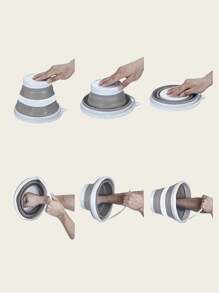 1pc Folding Bucket, Portable Outdoor Travel Small Bucket, Fishing Bucket, Plastic Foot Wash, Foot Bath, Car, Dormitory Portable Bucket, Practical And Beautiful, Does Not Take Up Space, Multifunctional Folding Bucket Home Bathroom Decoration Summer, Suitable For Bathroom, Outdoor, Dormitory, Car Washing, Watering Flowers