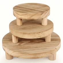 1pcsRustic Wooden Display Stand - Stylish Cake Stand And Base For Kitchen, Room And Home Decor - Holiday Parties - Multicolor - View 6