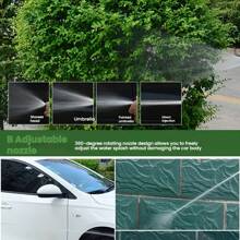 1 pieza de pistola de agua para regar plantas, con cabezal rociador envuelto en pegamento y 10 funciones. Herramienta de riego automático para jardines, con una pistola rociadora para regar vegetales y jardines