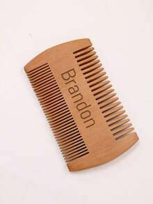 Custom Beard Brush And Comb Set,Personalized Men'S Beech Wood Beard Brush Comb Set,Customized Name Or Date Beard Comb And Comb Set,Customizable Birthday Gifts,Men'S Gifts,Father's Day Gifts,Wedding Gifts,Groomsmen Gifts,Double Sided Beard Comb,Boyfriend,Father,Son,Friend,Colleague,Office,Bathroom - Multicolor - View 7