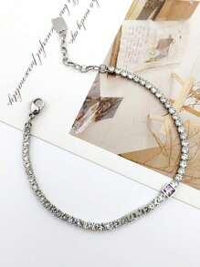 1pc Stainless Steel Bangle Bracelet, Unisex Party Gift