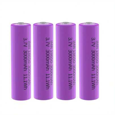 2/ 4/ 6pcs 18650 Battery Rechargeable Battery 3. 7V IMR 3000mAh Real Capacity Button Top 18650 Batteries Suitable For Headlights, Streamers, Small Fans, Lights, Flashlights, Clocks, Etc. Not AA/AAA