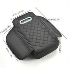 Multifunctional Car Armrest Pad With Storage Bag And Tissue Box, Center Console Cushion Organizer