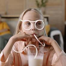 1pc Reusable Flexible Straw Glasses - High-Quality Fun And Soft Glasses For Parties Gifts,School Supplies - Multicolor - View 4