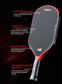 VISPINVO Pickleball Paddles, Toray T700 Carbon Fiber Pickleball Paddle With A 16mm Shark Power Polymer Core, The Pickleball Rackets Designed For Ultimate Spin & Consistency,With Pickleball Bag And Sweat-Absorbing Band
