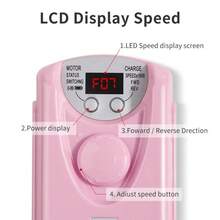 Nail Drill 30000rpm Professional Lathe Machine Milling Cutters For Manicure Electric Sander File Gel Nails Drills Motor Polisher - Hồng - Xem 5