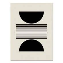 1pc Wall Arts Posters Optional Frame Vintage Abstract Boho Geometric Line Posters Black Beige Bohemian Wall Art Canvas Painting Print Picture For Living Room Home Decoration