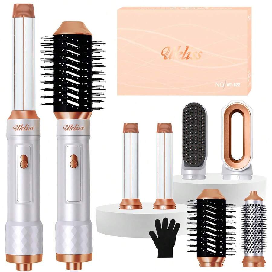 6 In 1 Blow Dryer Brush -60000RPM Air Styler For Smoothing & Volumizing, Hair Dryer & Straightener For Women, Perfect For Home & Travel Styling - UK Plug(220-240V) - View 1