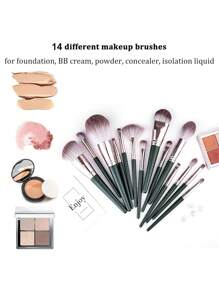 14pcs Makeup Brush Set, Includes Powder Brush, Foundation Brush, Concealer Brush, Highlight Brush, Blush/Contour Brush, Lip Brush, Eyebrow Brush, Eyeliner Brush, Angled Brush And Eyeshadow Brush. Suitable As A Gift For Family And Friends, Also Fits Any Occasion: Travel, Birthday, Anniversary, Valentine's Day, Mother's Day, Etc.