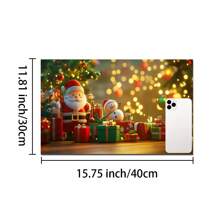 1pc Christmas Santa, Snowman & Tree Printed Silicone Coffee Drink Coaster, Anti-Slip Absorbent Washable Drainage Mat For Countertop, Kitchen, Dining Table, Holiday Decor