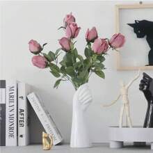 1pc Vase Home Decor White Vase Decoration Art, Fall Vase For Desktop Decoration, Shelf Decoration Aesthetic, Nightstand Decoration, Console Table Decoration, Housewarming Gift