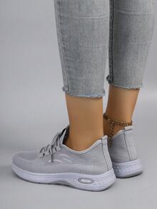 STEPREACH 女士时尚透气轻便防滑耐用休闲运动鞋，平底，适合秋季和春季，女士运动鞋 - 灰色 - 查看 4