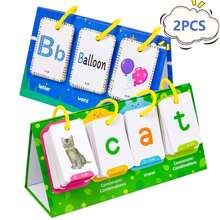 1 套/129 件儿童 CVC 单词游戏，卡通双面教育闪存卡，用于匹配字母阅读拼写游戏，教育玩具学习活动演讲老师学校用品