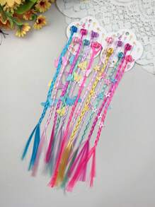 Set de 12 pinzas para el pelo trenzado coloridas y divertidas para niños, accesorios para baile/actuaciones de hip hop para niñas