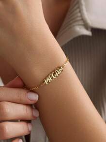 1 pieza Pulsera personalizada con nombre, pulsera con letra de burbuja, joyería de mano 3D Balloon, brazalete de acero inoxidable, material personalizado para mujer, regalo de boda, novia, mejor opción, simple y elegante, para fiesta de aniversario, graduación diaria, Día de la Madre, San Valentín, regalos de Navidad, útiles escolares, vuelta al colegio, escuela, aula, universidad, dormitorio, estudiantes universitarios, universitarios y universitariosSo para estudiantes de secundaria, preparatoria, secundaria y preparatoria