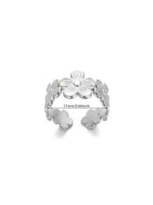1 Pieza Anillo de Pétalos de Flor de Acero Inoxidable para Mujer, Dama, Elegante Chapado en Oro de 18k, Anillo de Boda Diario, Regalo de Joyería para Fiestas