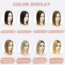12inch Human Hair Toppers For Women Real Human Hair Topper Hair Pieces For Women Human Hair Toppers For Women With Thinning Hair Pieces For Thinning Hair Loss Cover - Creamy Iced Blonde - 查看 6