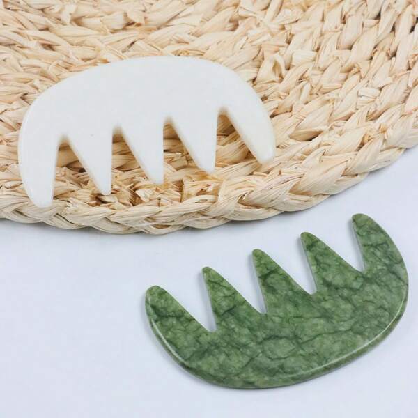 1 pieza Peine de dientes grandes, Peine de piedra natural | Textura suave, Masajeador manual relajante para la cabeza, Herramienta de autocuidado para la cabeza, masaje y relajación, con múltiples opciones de color, una opción de regalo entre familia y amigos.