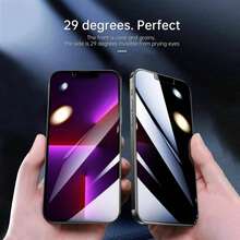 BOLLYMORE 3 piezas de protector de pantalla transparente de alta definición con filtro anti-espionaje izquierdo y derecho, compatible con iPhone 17 Pro Max/17 Air/17/16 Pro Max/16 Pro/16/15 Pro Max/15 Pro, compatible con funda de teléfono, cobertura completa, protección para el transporte, la oficina y lugares públicos - Negro - Ver 3