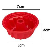 6 Mini Pudding Molds Cakes Pies Cupcake Gelatin Non-Stick Baking Tray Airfryer - Đỏ - Xem 4