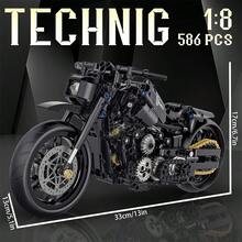 500+ Pcs Black Motorcycle Model Building Blocks Set, Suitable For Adults, Movie Theme ABS Racing Car Toy, Creative Interesting Collectible, Desktop Decor, Ideal Gift For Birthday, Christmas, Halloween
