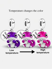 1 pièce Breloque mode en argent sterling 925 en forme de cœur et de lézard, adapté aux bracelets, bracelets et bijoux pour femmes. Idéal pour la confection de bijoux et l'assortiment de tenues quotidiennes pour les filles.