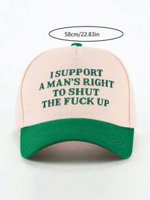 Gorra de béisbol de papá de estilo versátil para exteriores con bordado de eslogan y contraste de color