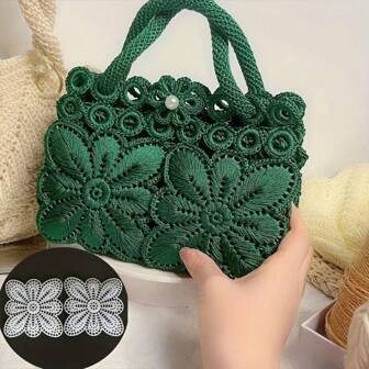 10 片 DIY 钩针网格补丁 - 8.5 厘米 X 11.1 英寸塑料编织工艺方块，适用于沙发垫、包袋、家居装饰 - 花卉和几何装饰、耐用可重复使用工艺用品、手工、针线活、个性化装饰、钩针编织、成人手工、服装、服装配饰、DIY、手工套件