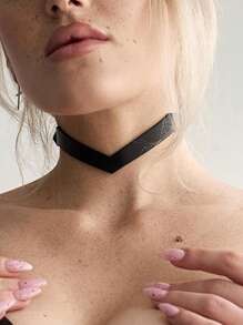 Women's Fashion Classic Black Pu Leather Collar Necklace Gothic Minimalist Necklace Daily Wear Costume Accessories Cat Collar Role Play Accessories Sexy Lingerie Accessories