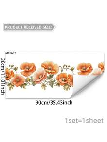 1set/2pcs Green Plant & Flowers Pattern Border Sticker For Home Decoration, Stickers, Wall Decal, Vinyl Decal For Home Decorations, Spring Decoration Items Refresh Your Home, Festival Decoration Stickers Gifts Birthday Graduation