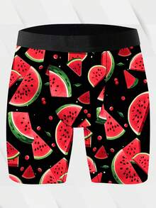 DOKER Pacote com 1 shorts masculinos Novel, feitos de tecido elástico de fibra de poliéster, com estampa de posicionamento, cueca estendida e shorts boxer longos esportivos e casuais. - Multicolorido - Ver 3