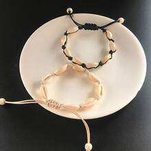 1pc Summer Natural Seashell Hand Knit Bracelet Shells Bracelets Bangle Women Man Beaded Strand Bracelets Jewelry - Shell Bracelet - View 1