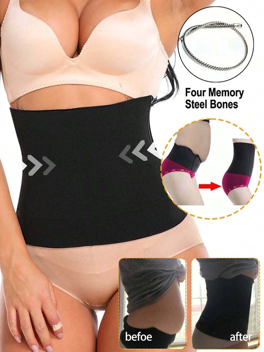 Waist Trainer Body Shaper Girdle Belly Reducing Belts And Modeling For Women High Compression - Black - View 1