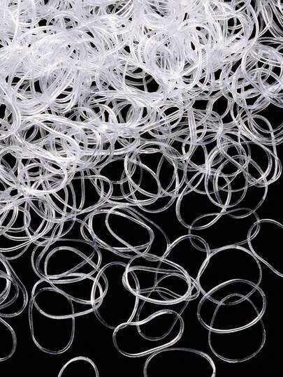 100-2000pcs/Set Disposable Women Simple Elegant Casual High Elastic Thick & Wide 1.5cm/0.6in Rubber Transparent Hair Ties, Suitable For Women Daily Makeup Commute Sports High Ponytail Use Ponytail Holders Hair Elastics Hair Rubber Bands Scrunchies Hair Rope, Hair Bobbles ,Gym Sport Outfit Hair Ties Head Accessories Elastic Band