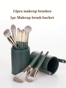 14pcs Makeup Brush Set, Includes Powder Brush, Foundation Brush, Concealer Brush, Highlight Brush, Blush/Contour Brush, Lip Brush, Eyebrow Brush, Eyeliner Brush, Angled Brush And Eyeshadow Brush. Suitable As A Gift For Family And Friends, Also Fits Any Occasion: Travel, Birthday, Anniversary, Valentine's Day, Mother's Day, Etc.