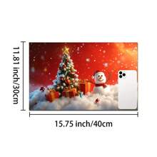 1pc Christmas Santa, Snowman & Tree Printed Silicone Coffee Drink Coaster, Anti-Slip Absorbent Washable Drainage Mat For Countertop, Kitchen, Dining Table, Holiday Decor