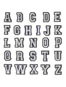 26 Stücke Buchstaben- und Zahlen-Charms-Set für DIY Schuhe, Bubble Hausschuhe und Strandtasche Zubehör - perfekt als Weihnachts- und Geburtstagsgeschenk - Schwarz und Weiss - Übersicht 5