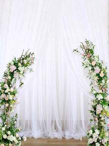 1 peça/2 peças Tule para Drapeado de Arco de Casamento Branco, Tecido de Drapeado para Arco de Casamento, Cortinas de Teto para Decoração de Cerimônia de Casamento, Recepção, Decoração, Melhores Presentes, Decoração de Casamento, Decoração Doméstica, Decoração de Quarto, Decoração de Aniversário, Decoração de Graduação, Decoração de Festa de Despedida de Solteira