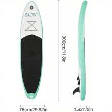 10FT Inflatable Surfboard Stand Up Paddleboard  Paddle Board With Kayak Paddle Hand Pump Carry Bag Green