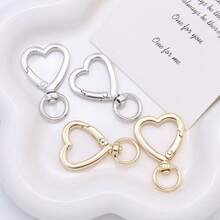 1/8PCS Heart-Shaped Zinc Alloy Lobster Clasps Keychain Accessories - DIY Handbag Charms, Phone Lanyards, Purse Hooks & Stylish Key Rings - Multicolor - View 4