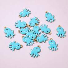 10 pièces de 12x9mm Breloques mignonnes en émail d'octopus en acier inoxydable. Accessoires pour créations de bijoux en acier inoxydable.