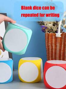 1 Eva Erasable Dice, Reusable, Solid Six Sided Puzzle Dice With Handwritten Message Board For Fun Teaching Aids, Including Eraser And Marker Pen, Perfect For Daily School Office Use - Check Size Before Purchase (Erasable Marker Pen Provided), Develop Math And English Skills, Halloween, Christmas, New Year Gifts, Family Games - Multicolor - View 3