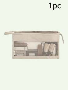7 pièces Set d'organisateurs de voyage portables, fabriqués en tissu léger et résistant aux plis, incluant des cubes d'emballage pour vêtements, des sacs à chaussures transparents, une pochette pour cosmétiques, un sac de toilette, un sac à linge en maille, un design à compartiments efficace pour les valises et les rangements d'armoire à la maison - Multicolore - Voir 10