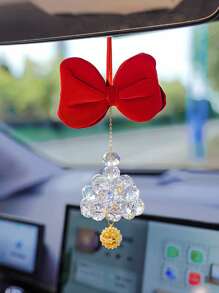 Wind Chime Car Hanging Bow Bell Car Rearview Mirror Pendant Car Decoration